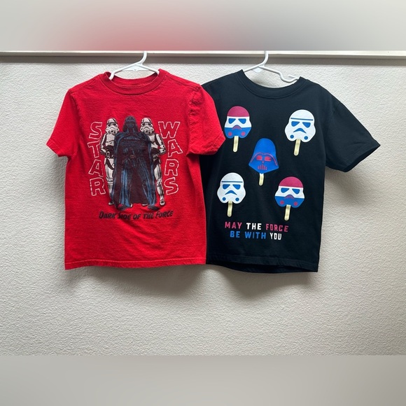 Boys Star Wars Graphic T-Shirts - Red and Black - Picture 1 of 3